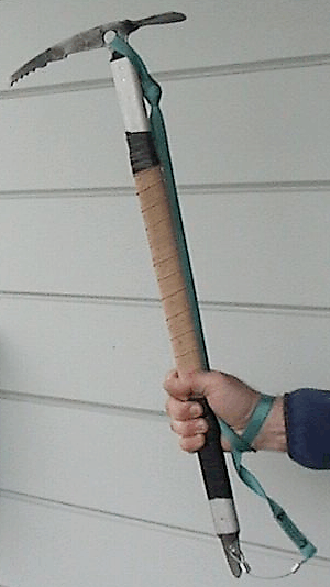 full axe shown in climbing grip