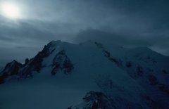 Mont Blanc, still cloud-shrouded