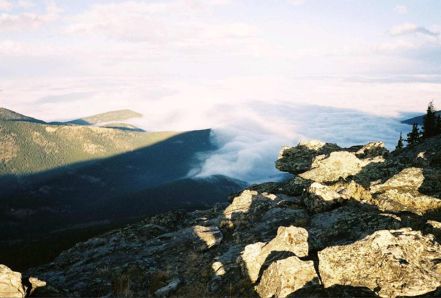 Squaw Mtn Summit Shadow Into Cloud
